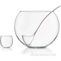 Glass Punch Bowl Set med skopad slev